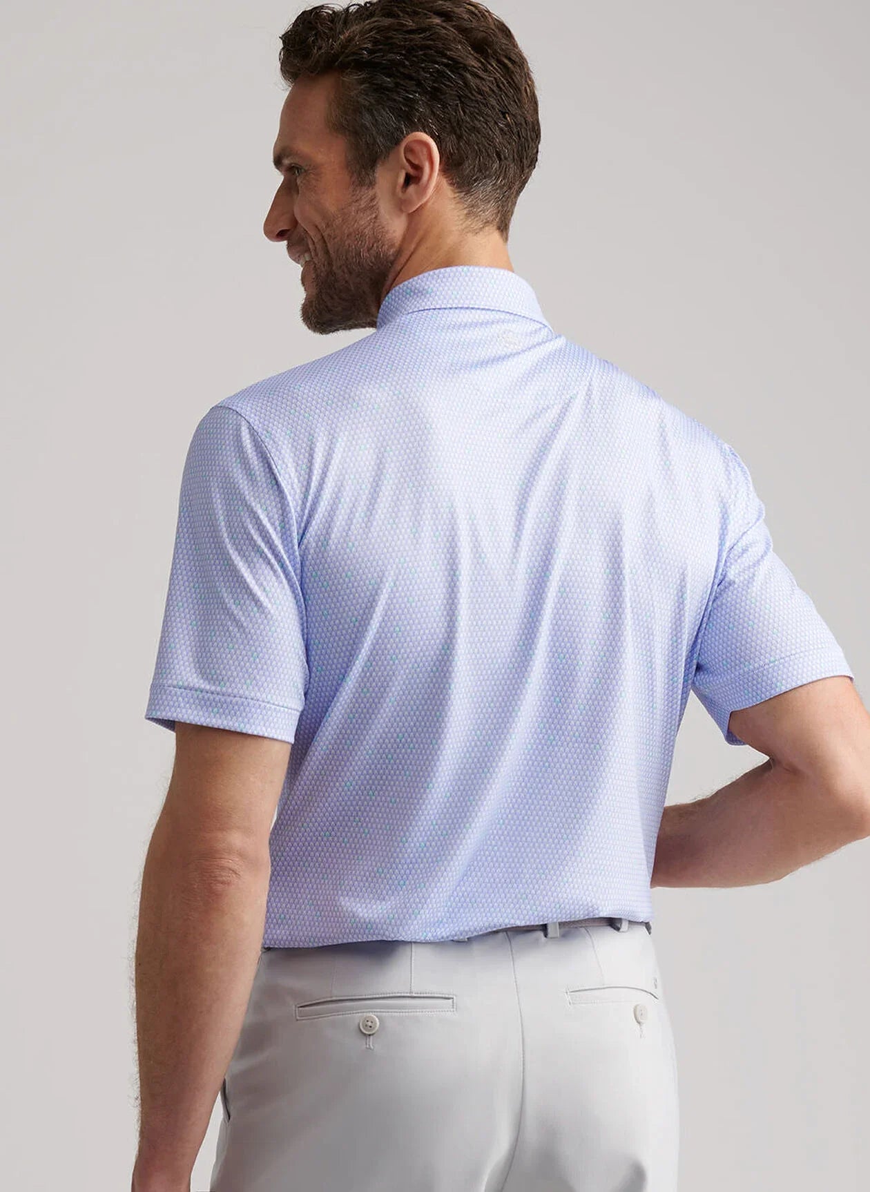  Peter Millar Geo Skull Performance Jersey Polo: White