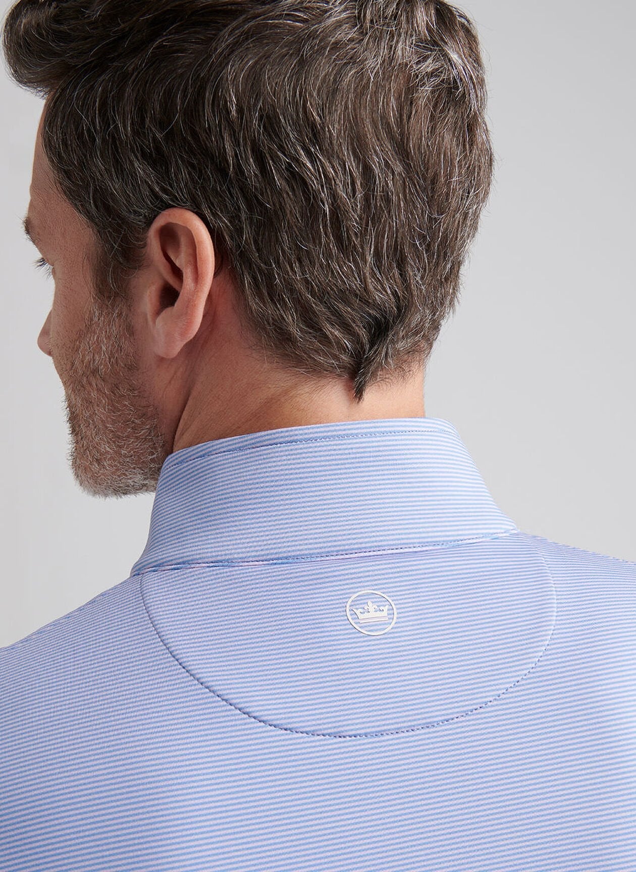  Peter Millar Perth Sugar Stripe Performance Quarter-Zip: Evening Tide