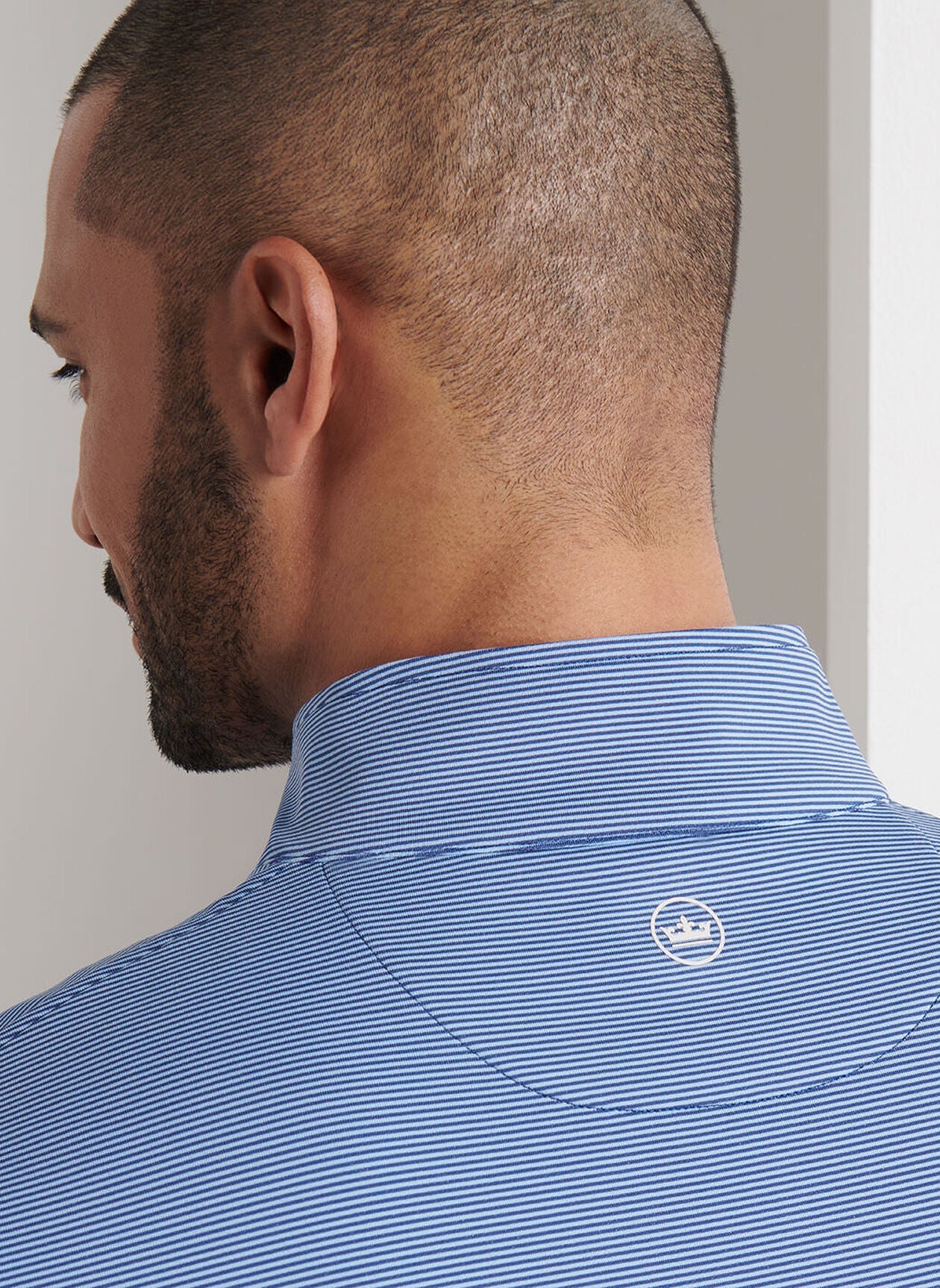  Peter Millar Perth Sugar Stripe Performance Quarter-Zip: Sport Navy
