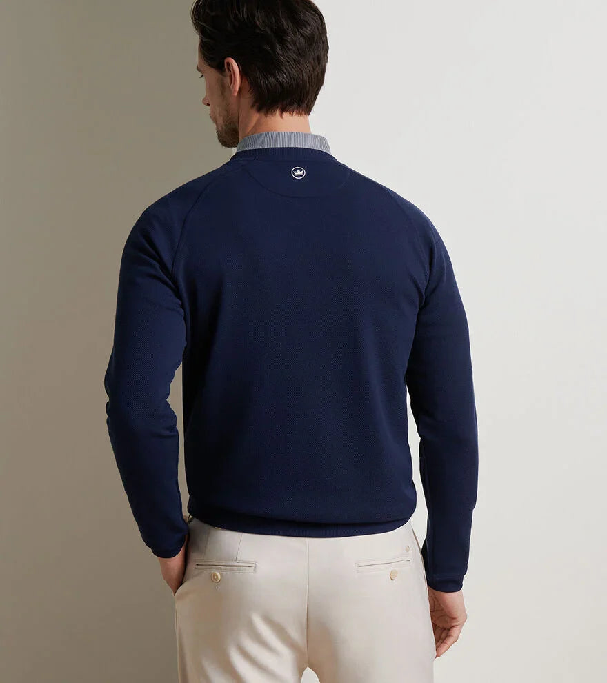  Peter Millar Cradle Piqué Performance Crewneck: Navy