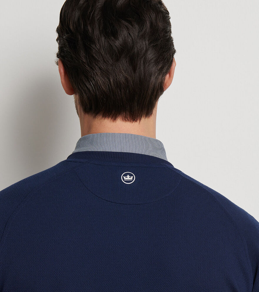  Peter Millar Cradle Piqué Performance Crewneck: Navy