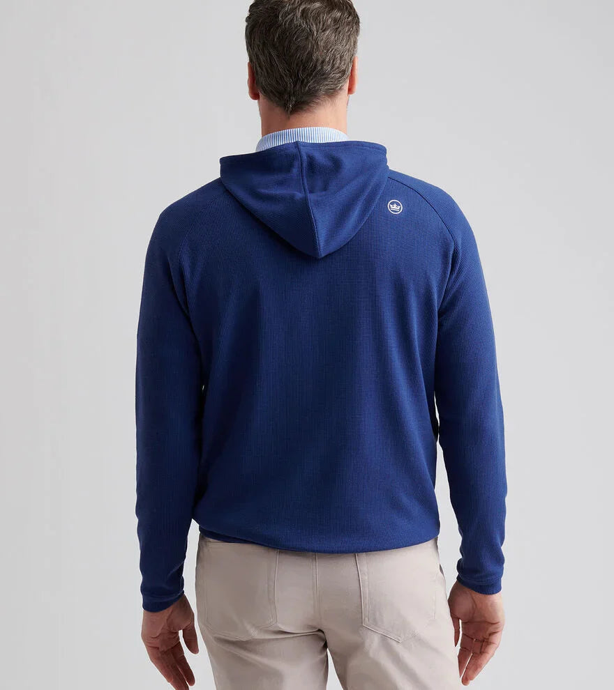  Peter Millar Pine Waffle Performance Hoodie: Sport Navy