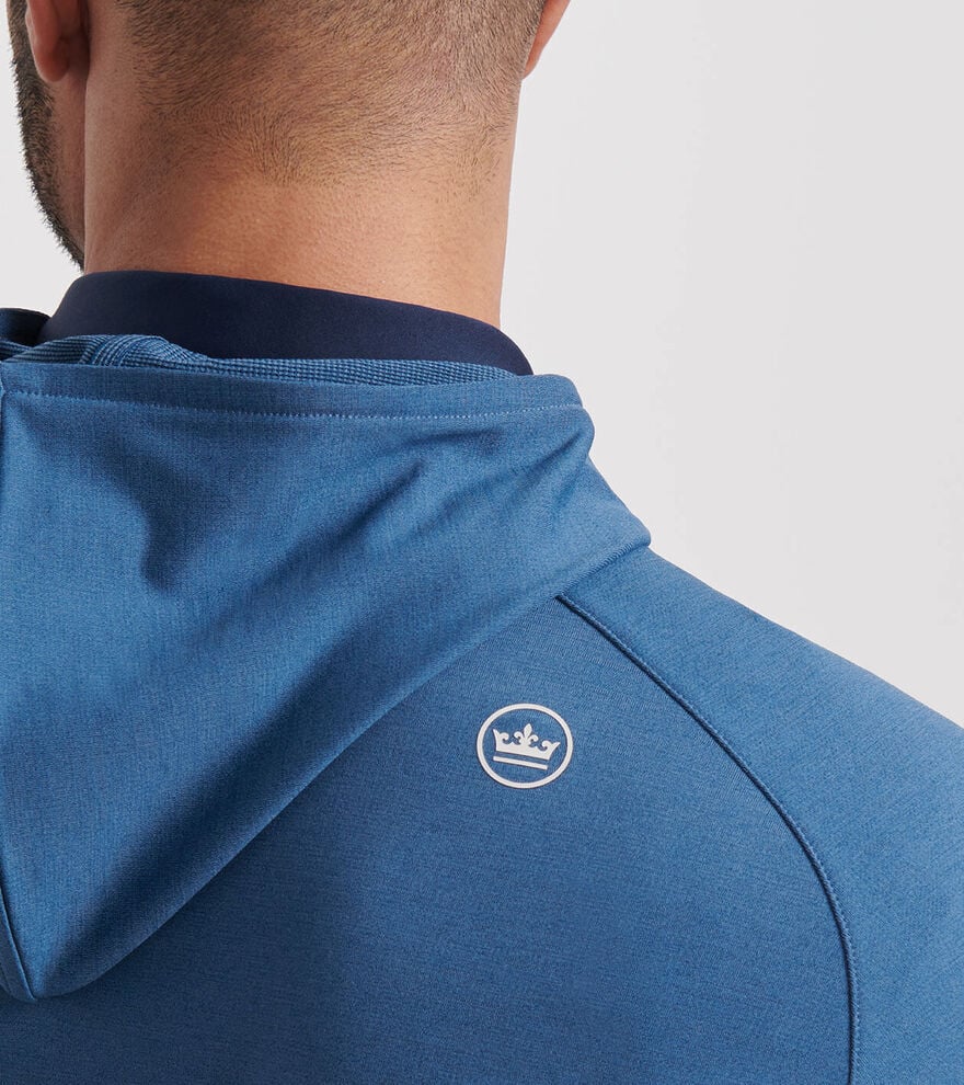  Peter Millar Pine Performance Hoodie: Blue Haze