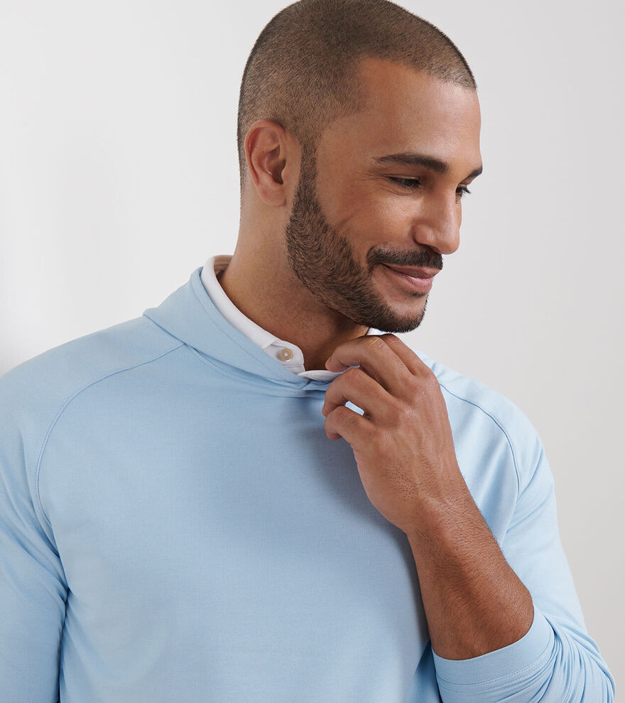  Peter Millar Pine Performance Hoodie: Sky