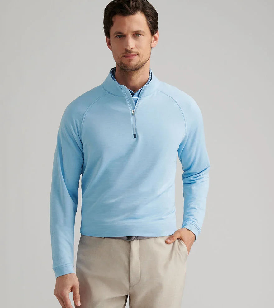  Peter Millar Beaumont Performance Quarter-Zip: Cottage Blue