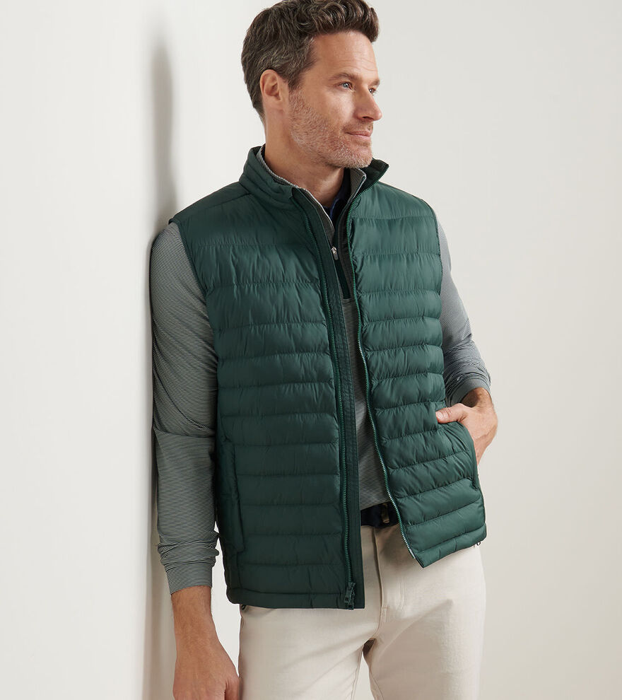  Peter Millar Apex Quilted Vest: Nordic Pine