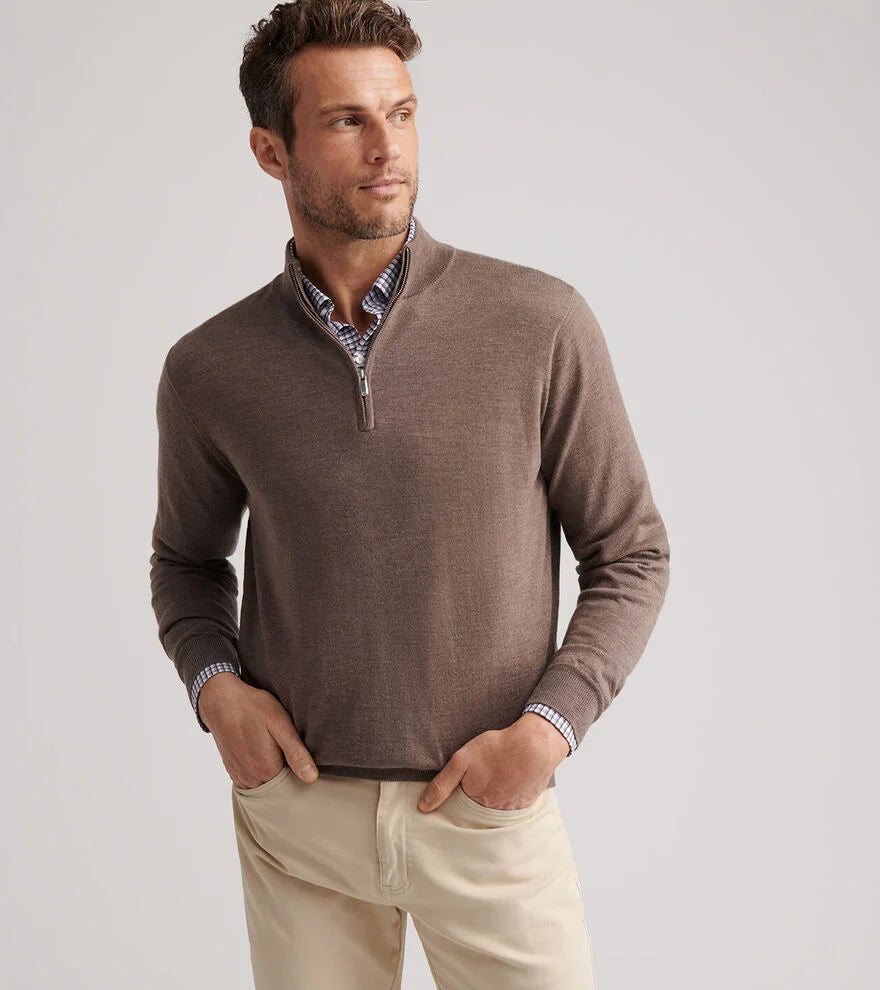  Peter Millar Autumn Crest Quarter-Zip: Poplar Brown