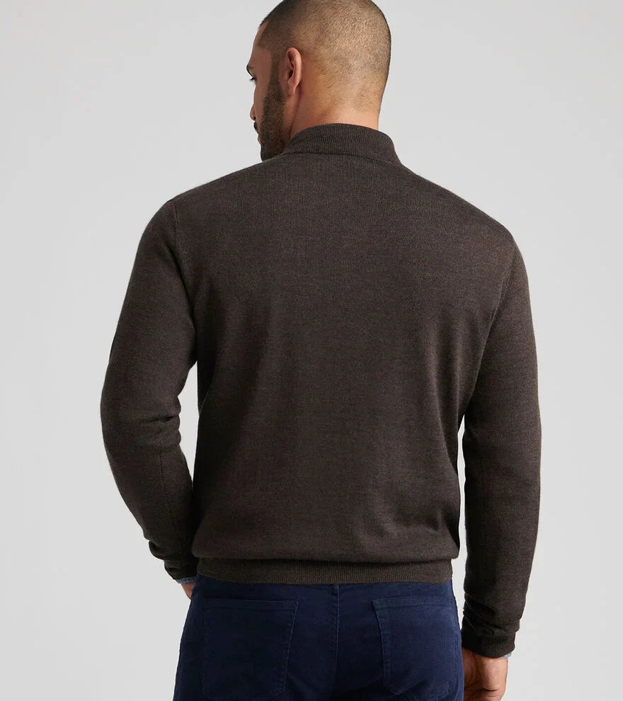  Peter Millar Autumn Crest Suede Trim Quarter-Zip: French Press