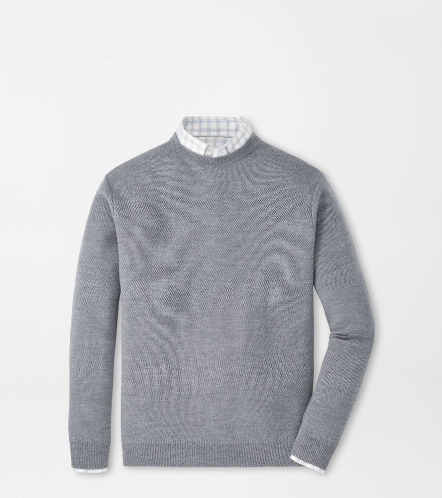  Peter Millar Autumn Crest Honeycomb Crewneck Sweater: Gale Grey