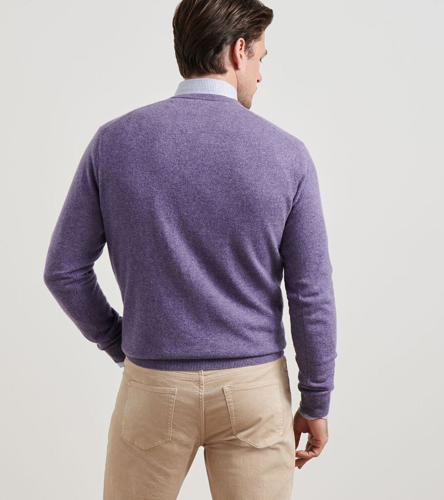  Peter Millar Crown Heritage Cashmere V-Neck Sweater: Deep Violet