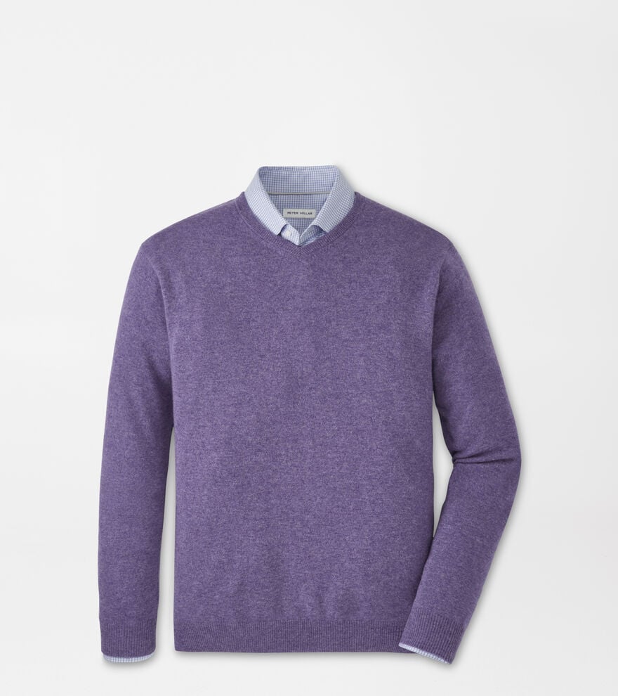  Peter Millar Crown Heritage Cashmere V-Neck Sweater: Deep Violet