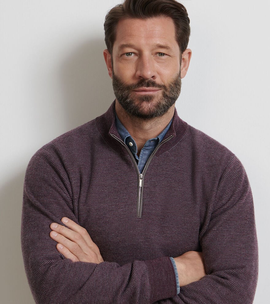  Peter Millar West Quarter-Zip Sweater: Autumn Foliage