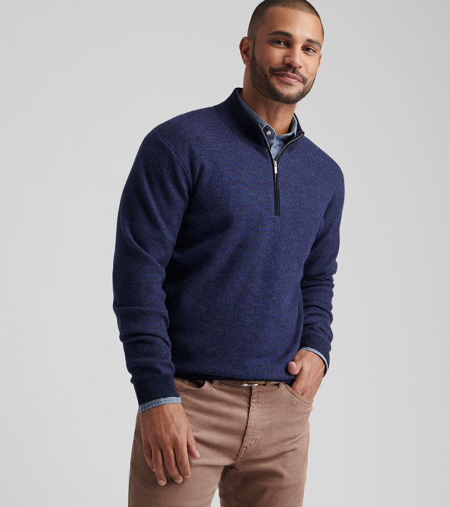  Peter Millar West Quarter-Zip Sweater: Blue Abyss