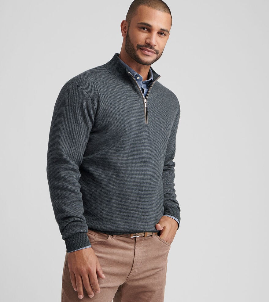  Peter Millar West Quarter-Zip Sweater: Deep Verdant