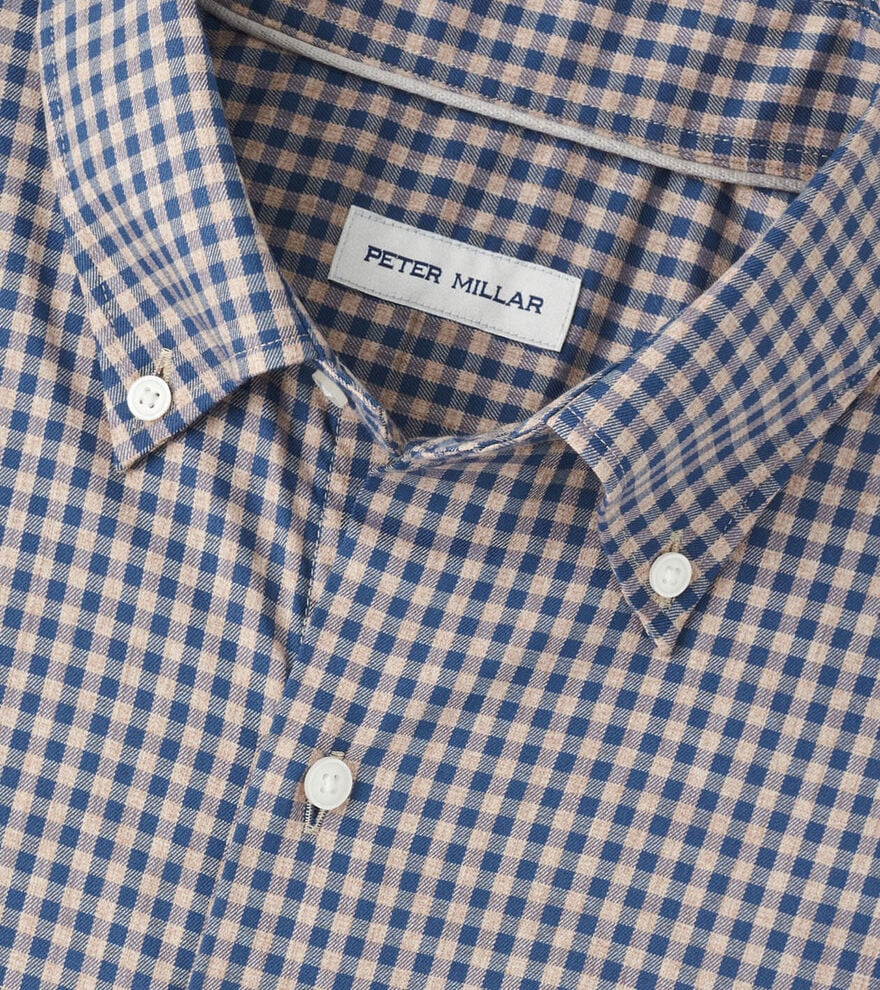  Peter Millar Conway Crown Lite Cotton-Stretch Sport Shirt: Poplar Brown