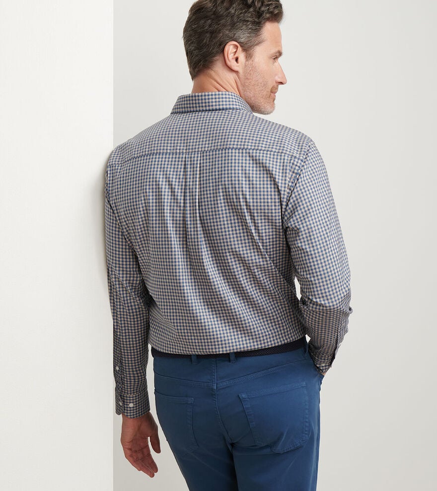  Peter Millar Conway Crown Lite Cotton-Stretch Sport Shirt: Poplar Brown