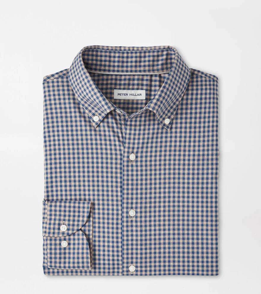  Peter Millar Conway Crown Lite Cotton-Stretch Sport Shirt: Poplar Brown