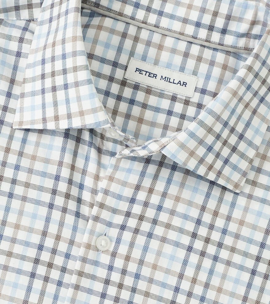  Peter Millar North Coast Crown Lite Cotton-Stretch Sport Shirt: Blue Haze