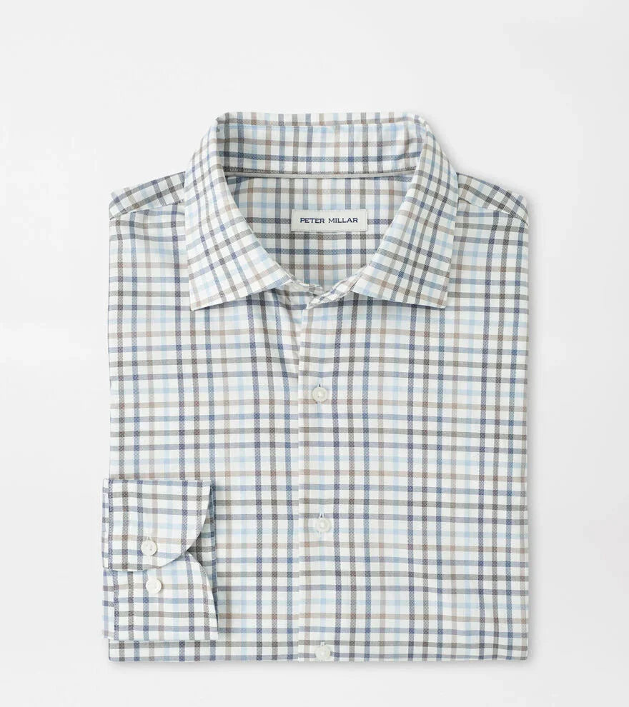  Peter Millar North Coast Crown Lite Cotton-Stretch Sport Shirt: Blue Haze
