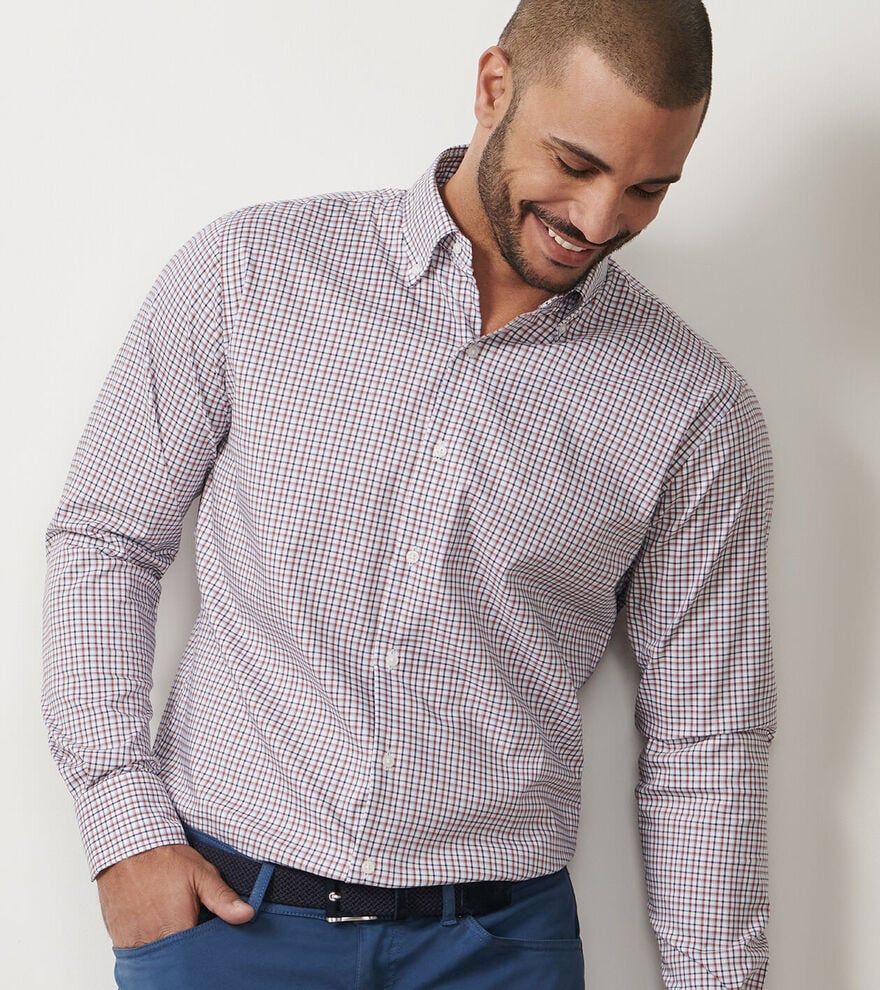  Peter Millar Julian Crown Lite Cotton-Stretch Sport Shirt: Navy