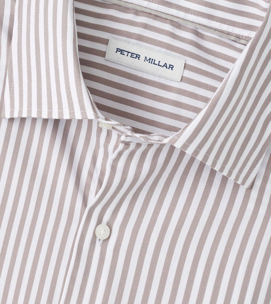  Peter Millar Cannon Crown Lite Cotton-Stretch Sport Shirt: Poplar Brown