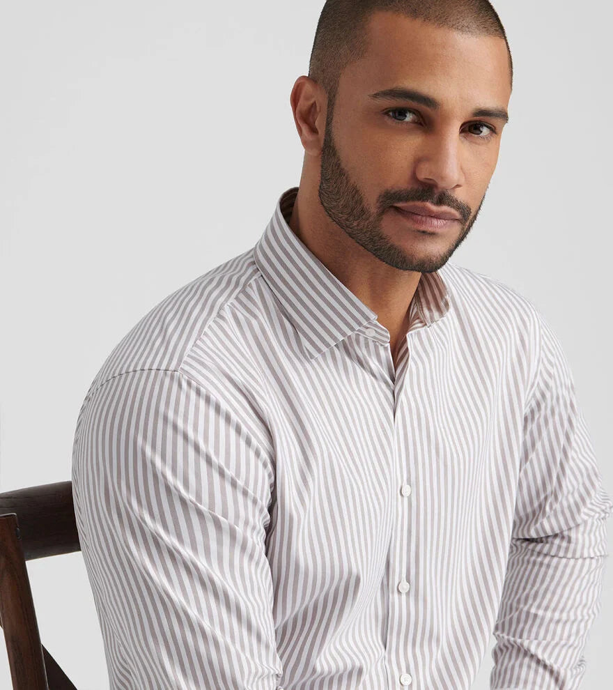  Peter Millar Cannon Crown Lite Cotton-Stretch Sport Shirt: Poplar Brown