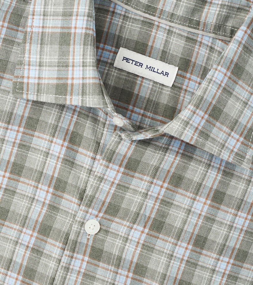  Peter Millar Whitecap Performance Flannel Sport Shirt: Basil
