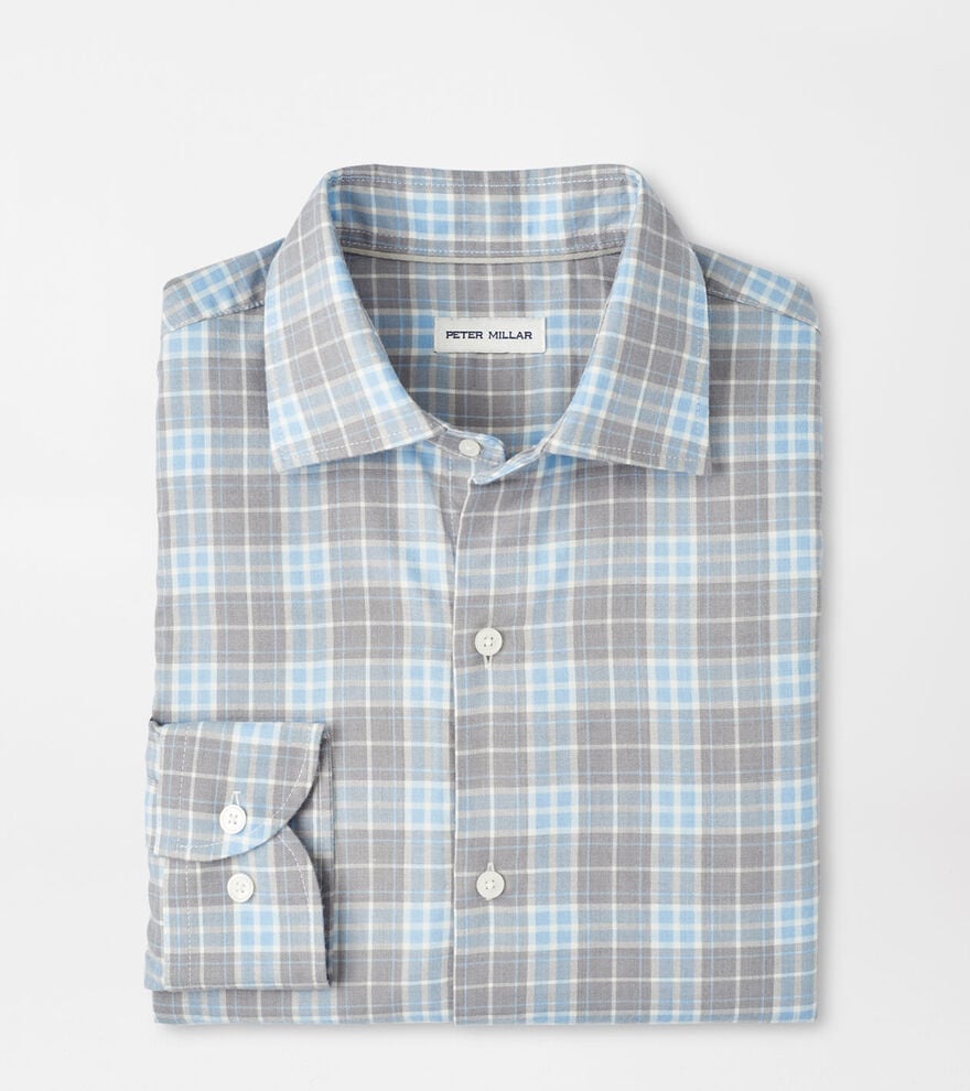 Peter Millar Big Bear Performance Flannel Sport Shirt: Gale Grey