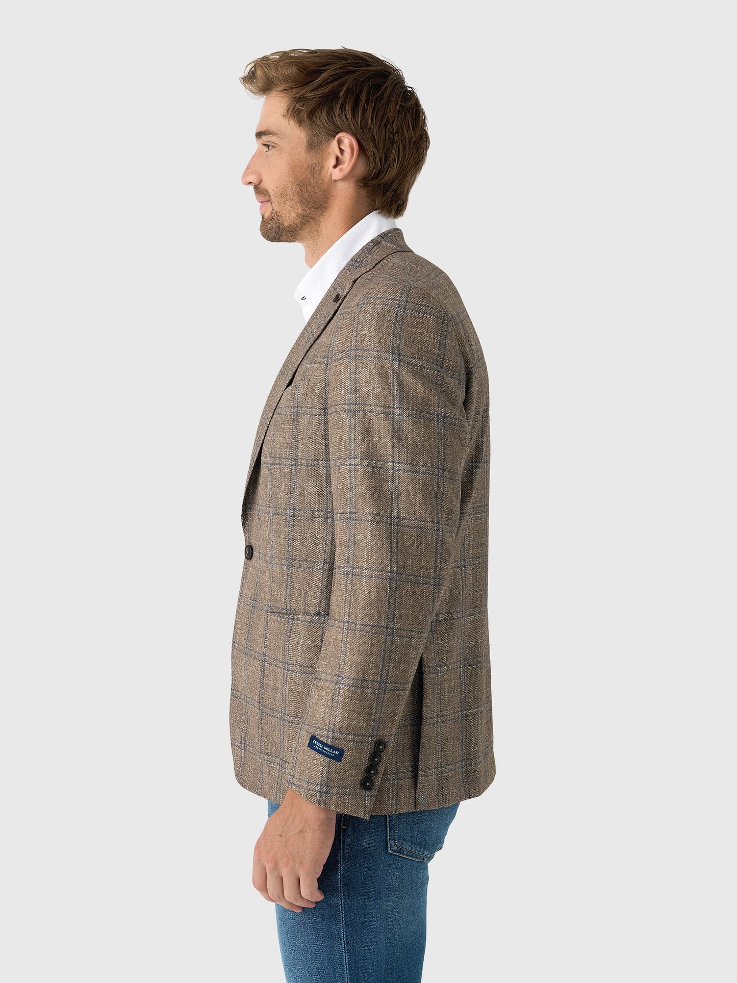  Peter Millar Crown Crafted Men's Leroy Windowpane Soft Jacket