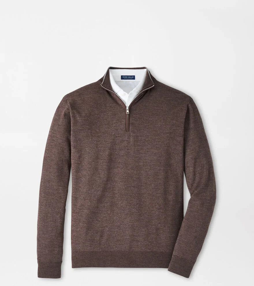  Peter Millar Excursionist Flex Quarter-Zip Sweater: Antique Walnut