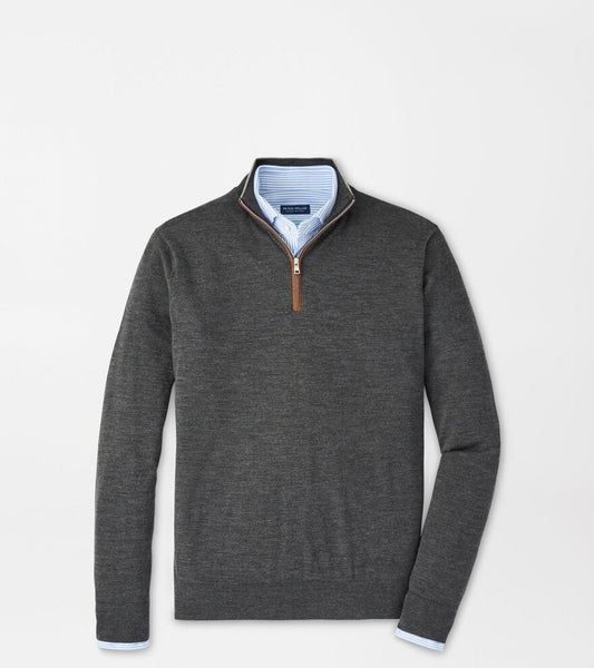 Peter Millar Excursionist Flex Quarter-Zip Sweater: Charcoal