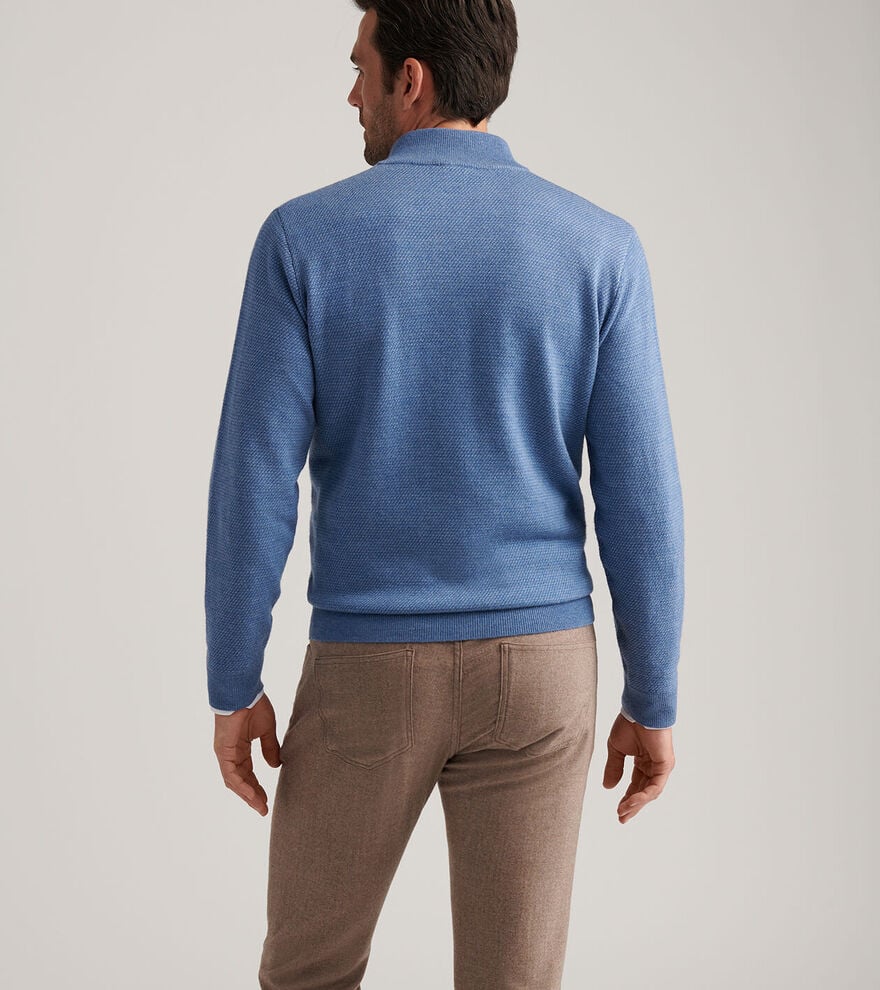  Peter Millar Keene Quarter-Zip Sweeater: Lunar Blue