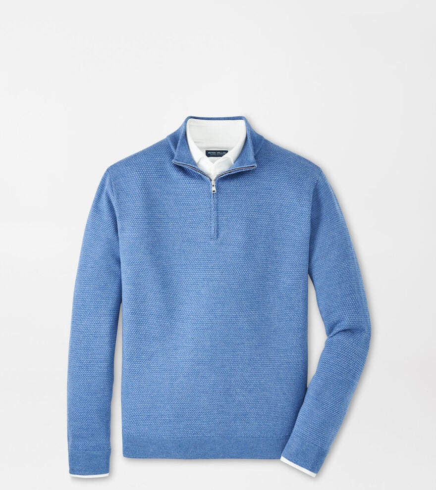  Peter Millar Keene Quarter-Zip Sweeater: Lunar Blue