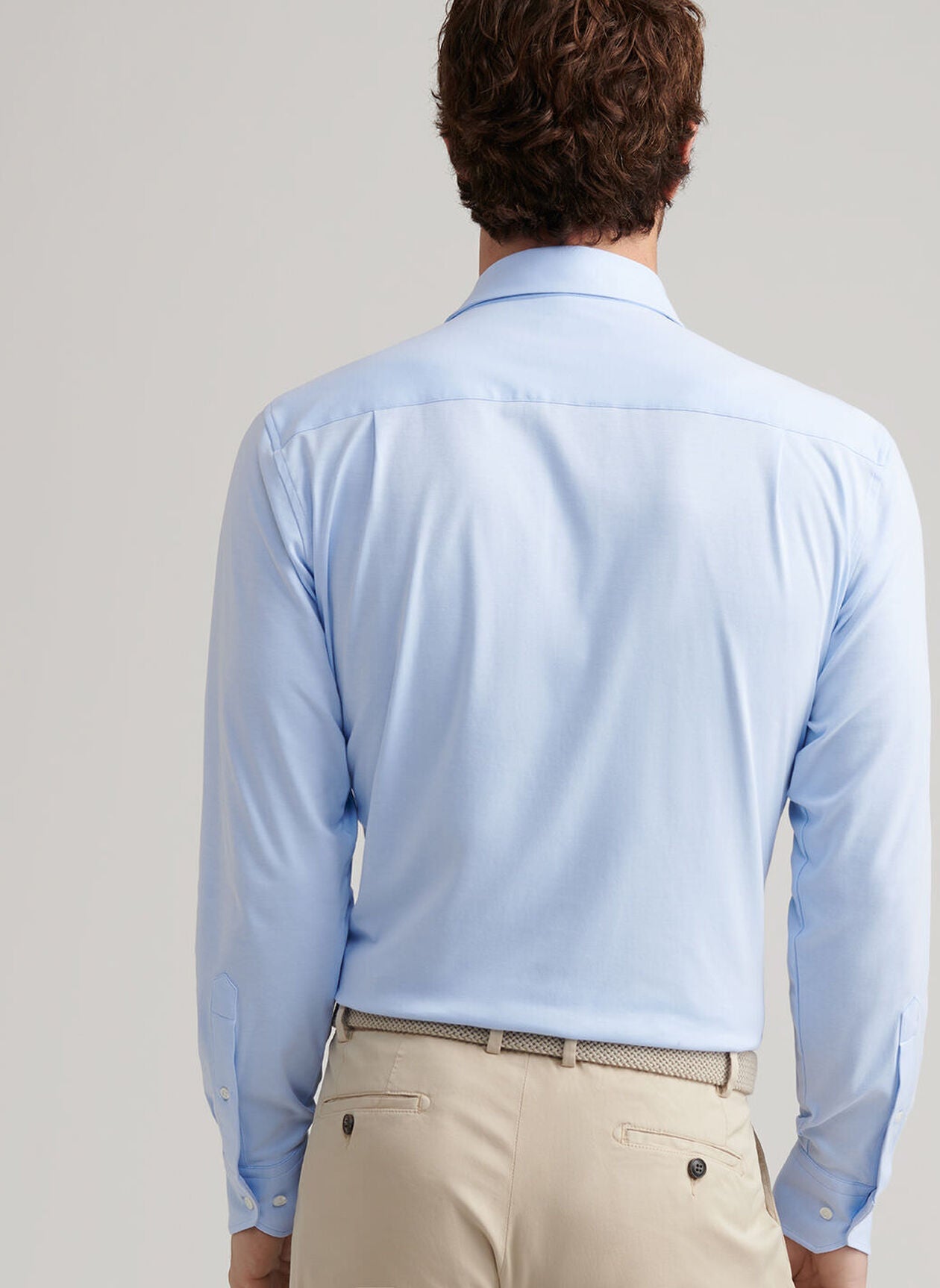  Peter Millar Crown Crafted Excursionist Flex Solid Shirt: Blue Frost