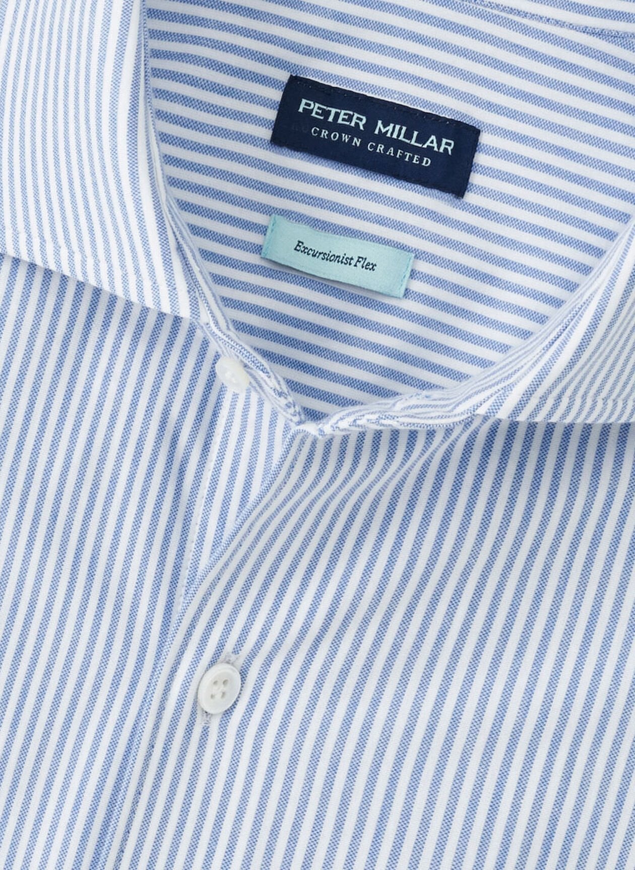  Peter Millar Crown Crafted Excursionist Flex Stripe Shirt: Rain Cloud