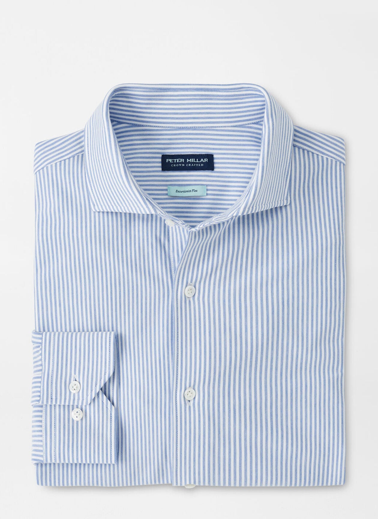  Peter Millar Crown Crafted Excursionist Flex Stripe Shirt: Rain Cloud