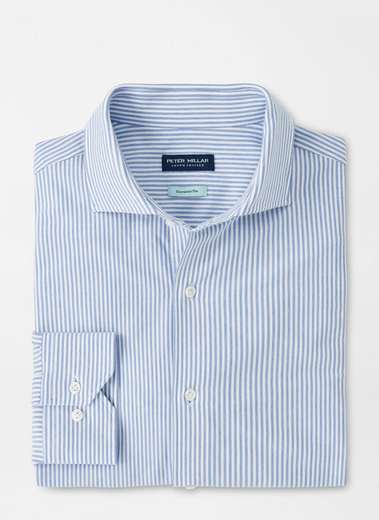  Peter Millar Crown Crafted Excursionist Flex Stripe Shirt: Rain Cloud