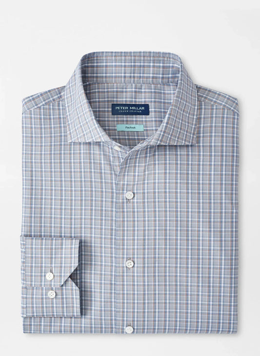  Peter Millar Crown Crafted Abetone Cotton Sport Shirt: Rain Cloud