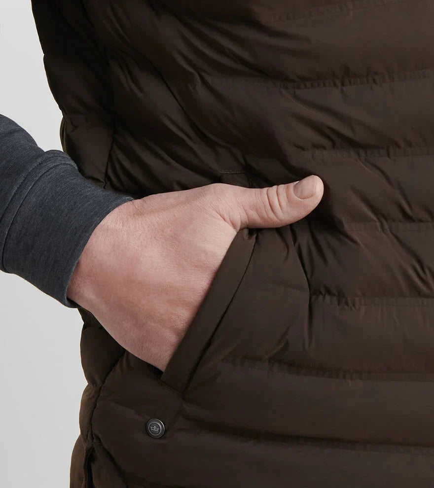  Peter Millar Winsome Hybrid Cardigan: Antique Walnut