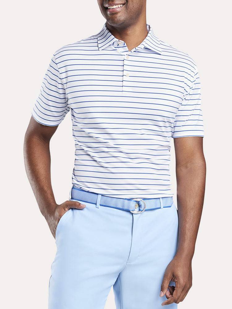  Peter Millar Men's Market Stripe Stretch Jersey Polo