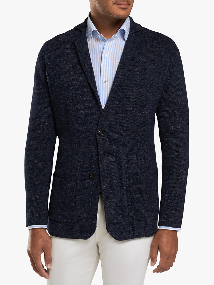  Peter Millar Collection Men's Concorde Linen-Wool Cardigan