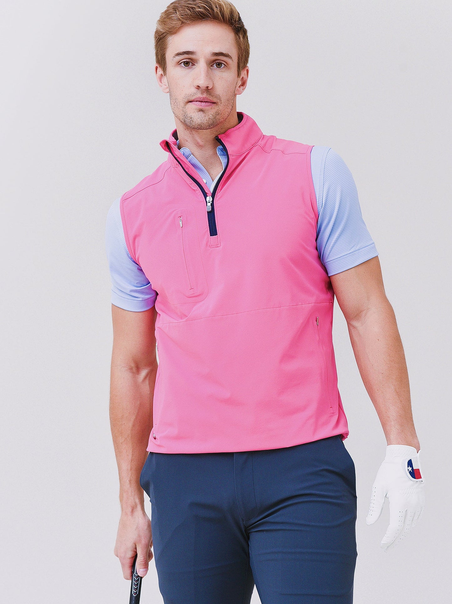  Peter Millar Crown Crafted Men's Flex Adapt Half-Zip Pullover Vest