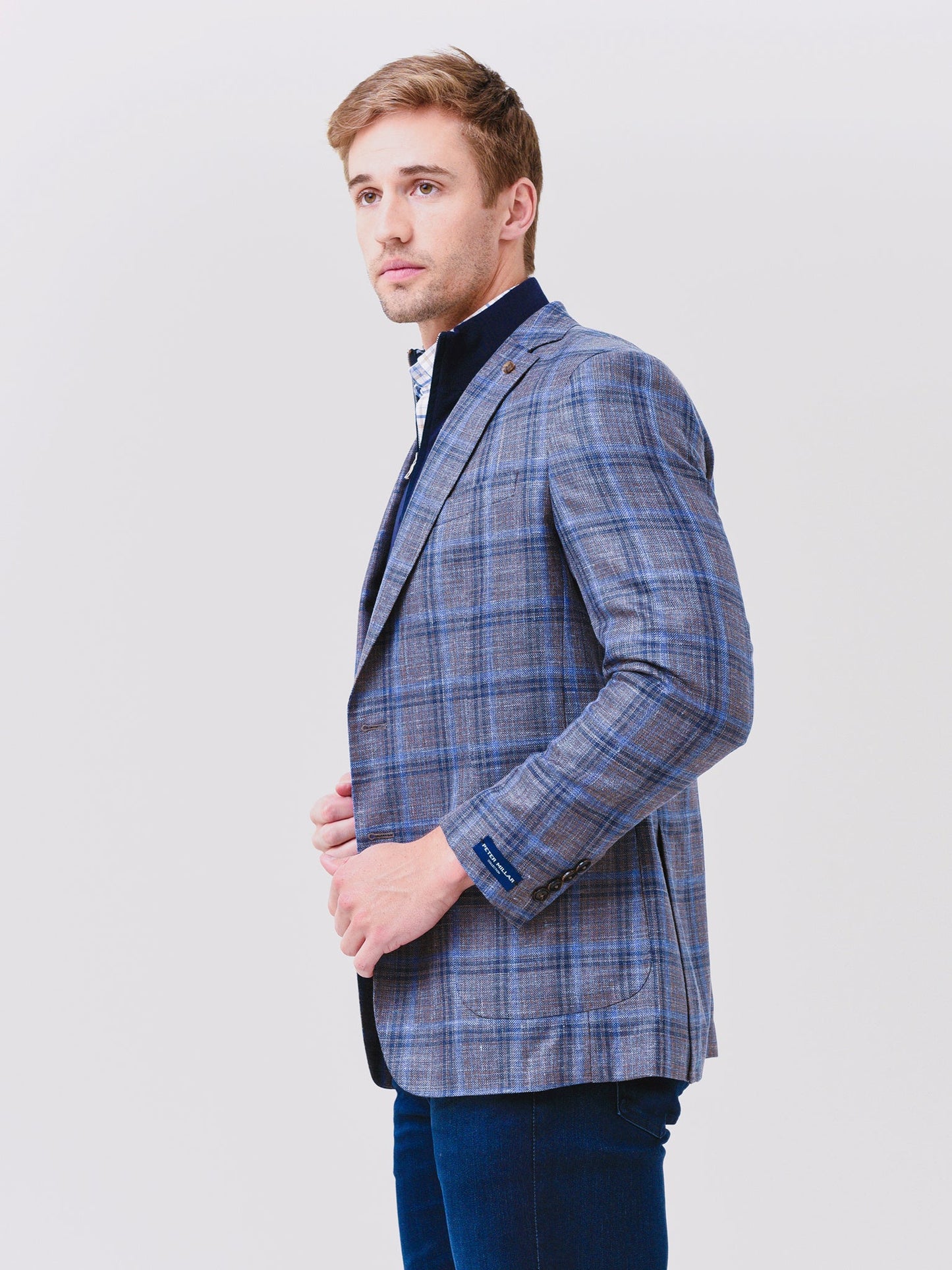  Peter Millar Collection Men's Cove Windowpane Soft Jacket