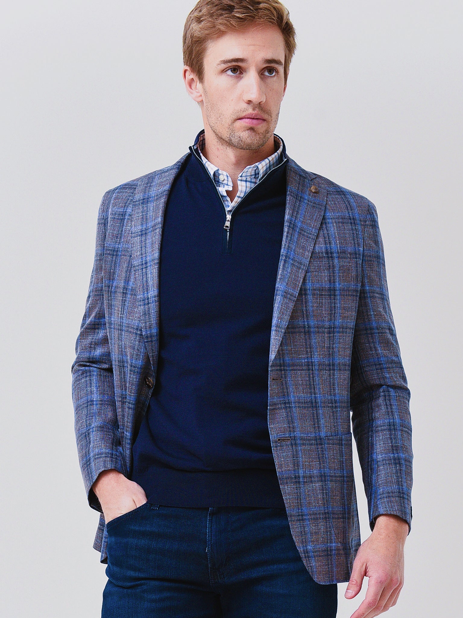  Peter Millar Collection Men's Cove Windowpane Soft Jacket
