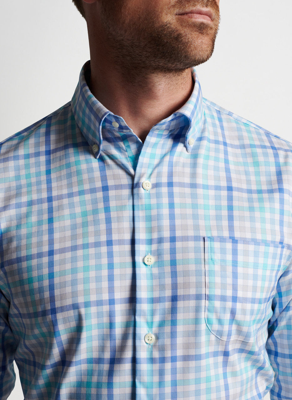  Peter Millar Walker Cotton-Stretch Sport Shirt: Maritime