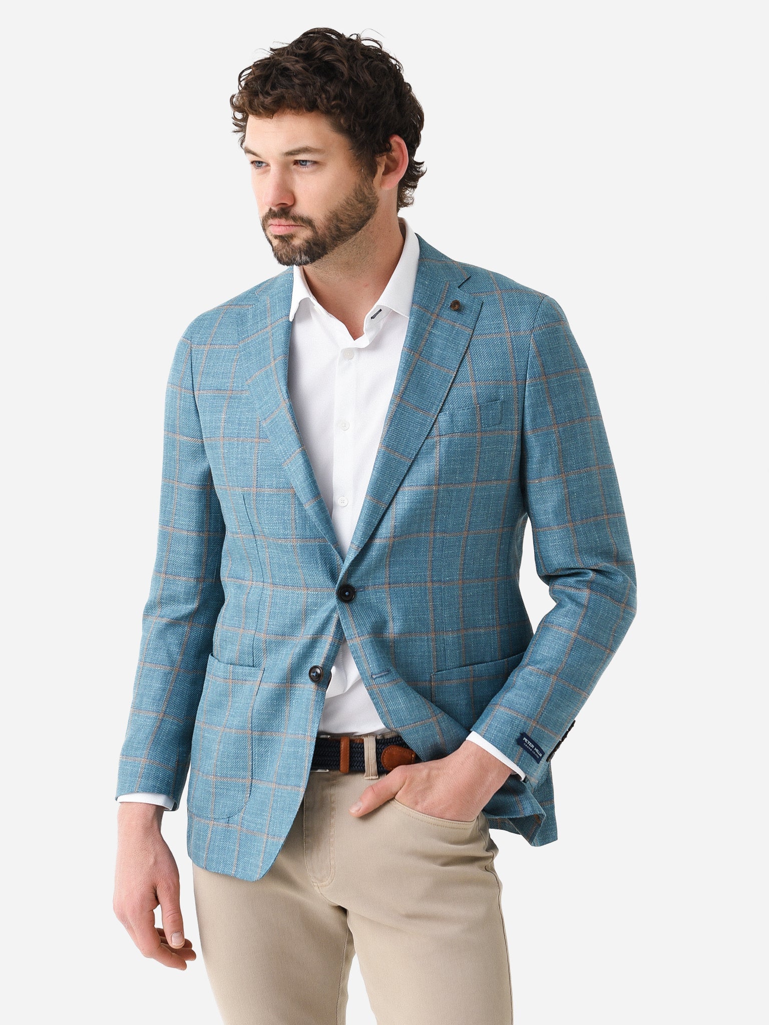  Peter Millar Crown Crafted Men's Bern Windowpane Soft Jacket