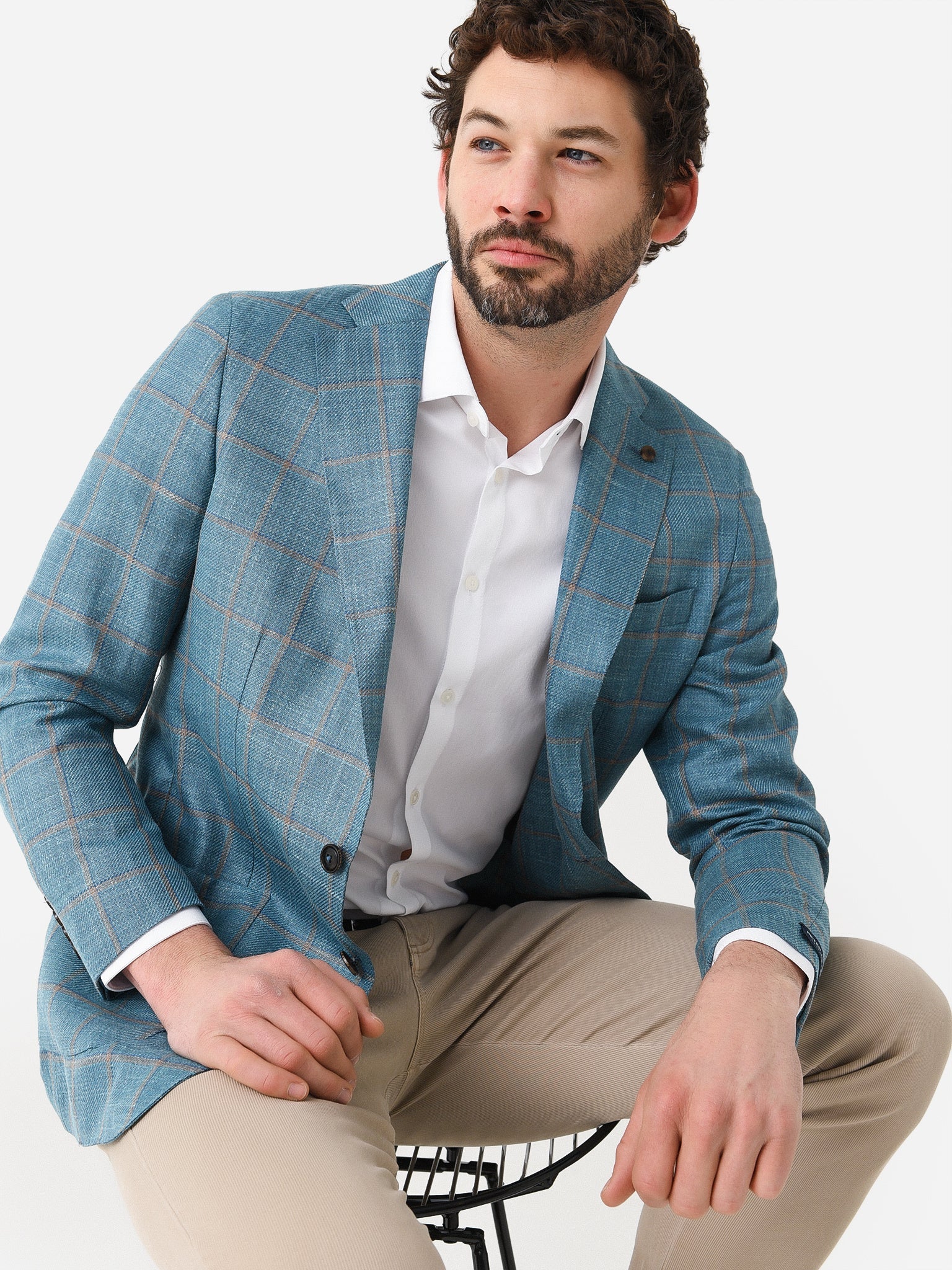  Peter Millar Crown Crafted Men's Bern Windowpane Soft Jacket