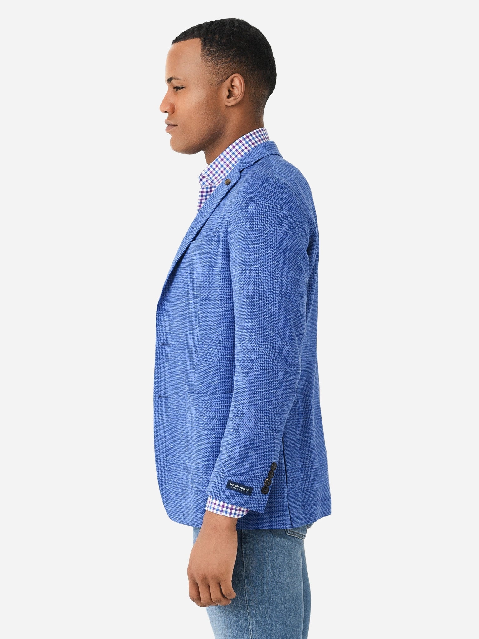  Peter Millar Crown Crafted Men's Holden Jersey Houndstooth Soft Jacket