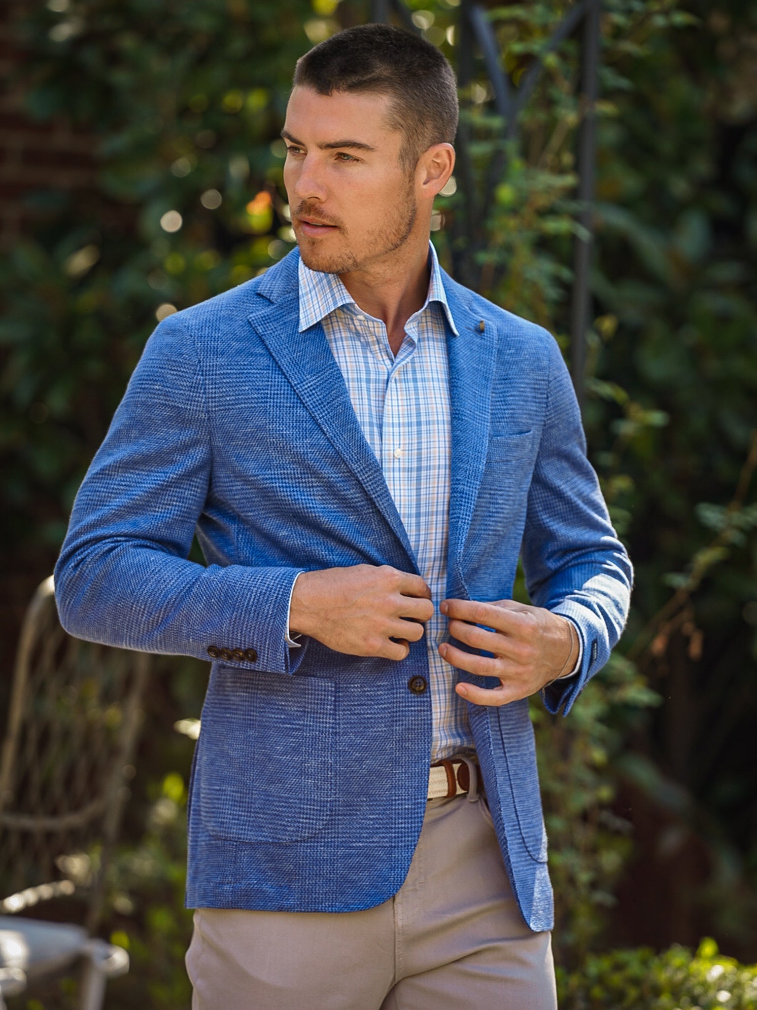  Peter Millar Crown Crafted Men's Holden Jersey Houndstooth Soft Jacket