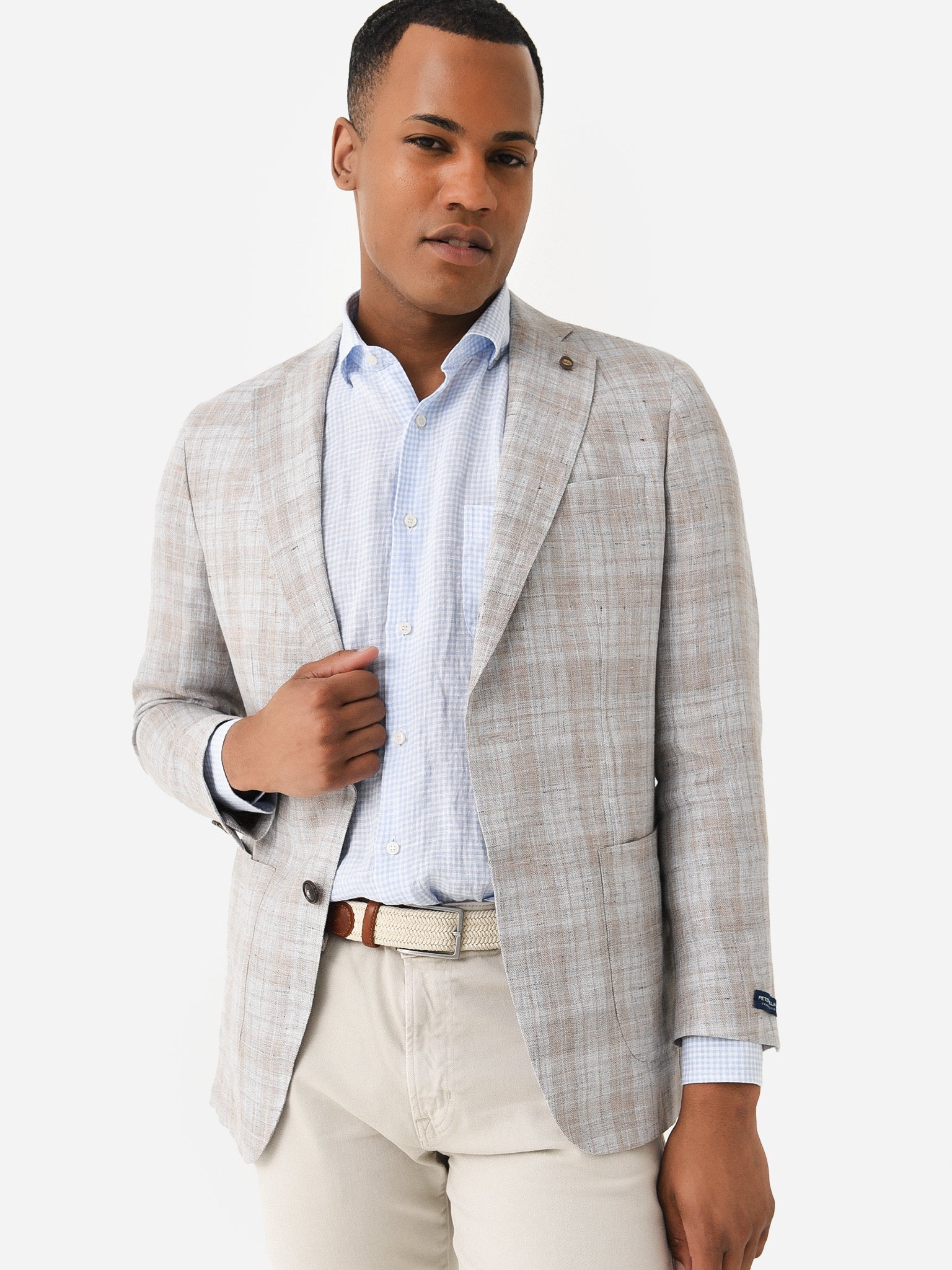  Peter Millar Crown Crafted Men's Bay Plaid Soft Jacket
